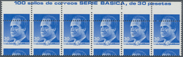 Spanien: 1986, King Juan Carlos I. 30pta. Ultramarine With HEAVY SHIFTED Horizontal Perforation In A - Other & Unclassified