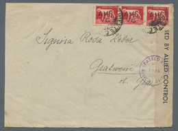 Triest - Julisch-Venetien (A.M.G.V.G.): 1945, Julisch-Venetia Cover With Strip Of Three Of The 5 Lir - Neufs