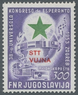 Triest - Zone B: 1953, "300 Din. Esperanto Light Purple Violet", Perfect Mint, Mi. 400,--. ÷ 1953, " - Mint/hinged