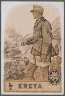 Ansichtskarten: Propaganda: 1941, Propaganda, Saubere Feldpostkarte Mit Gebirgsjäger Auf Kreta, Beda - Political Parties & Elections