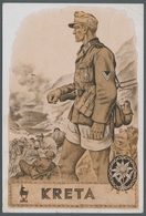 Ansichtskarten: Propaganda: 1941, Propaganda, Saubere Feldpostkarte Mit Gebirgsjäger Auf Kreta, Beda - Partidos Politicos & Elecciones