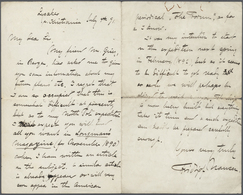 Thematik: Arktis / Arctic: 1891, FRIDTJOF NANSEN, Handwritten Letter From "Lysaker July 4th", In Whi - Other & Unclassified
