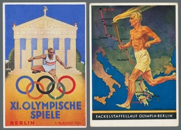 Thematik: Olympische Spiele / Olympic Games: 1936 - BERLIN: Fünf Meist Colorkarten In überwiegend Gu - Autres & Non Classés