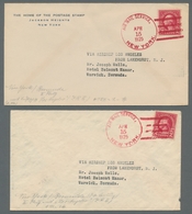 Zeppelinpost Übersee: 1925, Zwei Frankierte Belege Mit Rotem Air Mail Stempel, Via Airship "Los Ange - Zeppelines