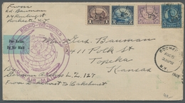 Zeppelinpost Übersee: 1929, Zwei Briefe U. Eine GA Mit Div.Mif. USA Alle Mit Dem Zeppelin-Rundflug, - Zeppeline