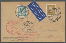 Zeppelinpost Deutschland: 1929, Bayernfahrt, Bordstpl. Vom 1.10.29, Abwurf München Am 1.10. Auf Foto - Poste Aérienne & Zeppelin
