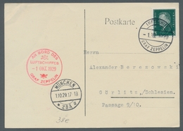 Zeppelinpost Deutschland: 1929 - Bayernfahrt/Abwurf München, Frank. Flugkarte Mit Bestätigungsstempe - Airmail & Zeppelin