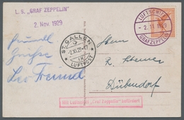 Zeppelinpost Deutschland: 1929, Dübendorffahrt, Bordpost Vom 2.11., Abwurf St.Gallen 2.XI., Bestätig - Poste Aérienne & Zeppelin