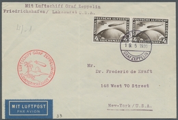 Zeppelinpost Deutschland: 1930 - SAF, Mit Waag. Paar 4 RM SAF Frankierter Bordpostbrief Mit Bestätri - Airmail & Zeppelin