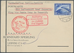 Zeppelinpost Deutschland: 1930 - SAF, Mit 2 RM SAF Frankierte Karte Des Anschlussfluges Mit Bestätig - Airmail & Zeppelin