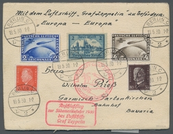 Zeppelinpost Deutschland: 1930, Südamerikafahrt, Gesamte Rundfahrt, Mehrteilige Faltkarte Ab Oberamm - Airmail & Zeppelin
