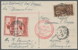 Zeppelinpost Deutschland: 1930, Südamerikafahrt Bis Pernamuco, Zuleitung SAARGEBIET, 2. Landung, Kar - Luft- Und Zeppelinpost