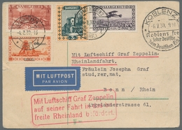 Zeppelinpost Deutschland: 1930, Rheinlandfahrt, Zuleitung SAARGBIET, Ab Saarbrücken Vom 4.7.30 Auf K - Correo Aéreo & Zeppelin