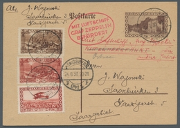 Zeppelinpost Deutschland: 1930, Zuleitung SAARGEBIET 18.7, Flug Nach Königsberg 24.8, Auf Erster Bek - Poste Aérienne & Zeppelin