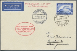 Zeppelinpost Deutschland: 1931, Fahrt Nach Nürnberg, Brief Auflieferung Fr`hfn. Mit 2 RM Zeppelin. B - Poste Aérienne & Zeppelin