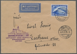 Zeppelinpost Deutschland: 1931 - Schwabenfahrt, Mit 2 RM SAF Portorichtig Frankierter Brief Mit Aufl - Poste Aérienne & Zeppelin