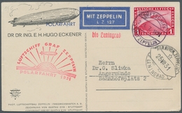 Zeppelinpost Deutschland: 1931 - Polarfahrt, Mit 1 RM Polarfahrt Frankierte Offizielle "Eckener"-Kar - Poste Aérienne & Zeppelin