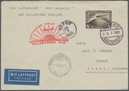 Zeppelinpost Deutschland: 1931 - Polarfahrt, Mit 4 RM Polarfahrt Portorichtig Frankierter Bordpostbr - Poste Aérienne & Zeppelin