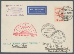 Zeppelinpost Deutschland: 1931, Polarfahrt, Zuleitung Ungarn, Frankierte Blankokarte, Mit Nr.469, Vo - Poste Aérienne & Zeppelin