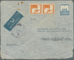 Katastrophenpost: 1937, Imperial Airways: Palestine, 2 X 5 M And 15 M Definitives, Mixed Franking On - Otros & Sin Clasificación