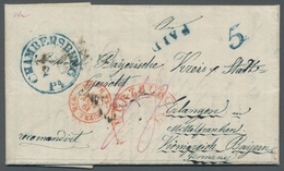 Bayern - Vorphilatelie: 1847, Incoming Mail. WÜRZBURG AUSLAGE, Roter Halbkreis Auf Komplettem Faltbr - Préphilatélie
