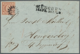 Bayern - Marken Und Briefe: 1849; 6 Kreuzer Braunorange In Type I Entwertet Mit Geschlossenem Mühlra - Other & Unclassified