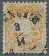 Bayern - Marken Und Briefe: 1873, "10 Kr. Dunkelgelb Mit Wasserzeichen X", Sauber Gestempelter Wert - Other & Unclassified