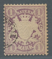 Bayern - Marken Und Briefe: 1875, "1 Mk. Violett Mit PLF I", Sauber Gestempelter Wert In Tadelloser - Altri & Non Classificati