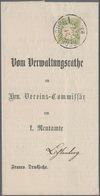 Bayern - Marken Und Briefe: 1879, 3 Pfg. Grün Mit K1 „REGENSBURG I 21. AUG 83 4-5 Nm." Auf Portogere - Other & Unclassified