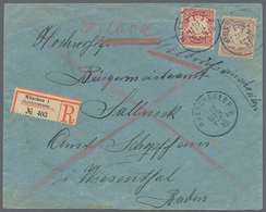 Bayern - Marken Und Briefe: 1902, 80 Und 10 Pfg. Wappen Auf Enorm Selt. Eilboten-R-Brief, Landzustel - Other & Unclassified