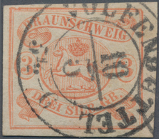 Braunschweig - Marken Und Briefe: 1852, 3 Sgr., Breitrandiges Und Farbfrisches Exemplar, Entwertet M - Braunschweig