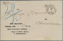Bremen - Thurn & Taxis Sches Oberpostamt: 1860 (ca.), Zwei Postvorschuss-Briefe, Jeweils Mit EKr BRE - Bremen