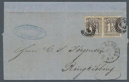 Hamburg - Marken Und Briefe: 1864, "1 ¼ Sch. 1. Drucksetin", Waag. Paar Mit Dreiseitig Erkennbaren H - Hamburg