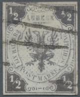 Lübeck - Marken Und Briefe: 1859, 1/2 Schilling Dunkellila, Breitrandig Und In Wundervoll Frischer F - Lubeck