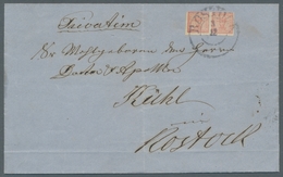 Mecklenburg-Schwerin - Marken Und Briefe: 1856, 2/4 Der Mi.Nr. 1, Waag. Paar, Als Stadtbrieffrankatu - Mecklenburg-Schwerin