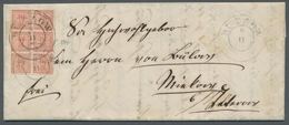 Mecklenburg-Schwerin - Marken Und Briefe: 1856, 6/4 Der Mi.Nr.1 Als Senkrechte Voll- Bis Breitrandig - Mecklenbourg-Schwerin