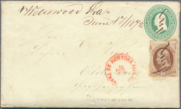 Oldenburg - Besonderheiten: 1872: "Incomming Mail" Zwei USA Ganzsachenumschläge (3 Cents Grün) Nach - Oldenbourg