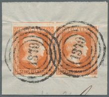 Preußen - Marken Und Briefe: 1850, "½ Sgr./6 Pfg. Rotorange", Farbfrisches Waag. Paar Mit Zweimal Kl - Other & Unclassified