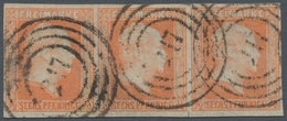 Preußen - Marken Und Briefe: 1850, 1/2 Sgr. Voll- Bis Breitrandiger Waagerechter Dreierstreifen, Ent - Other & Unclassified