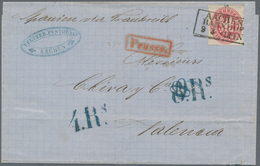 Preußen - Marken Und Briefe: 1863, 1 Silbergr. Karmin, Am 9.3. Auf Brief Von Aachen Nach Valencia/Sp - Other & Unclassified