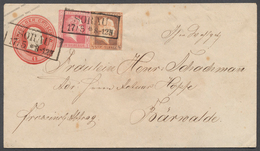 Preußen - Ganzsachen: 1857, Ganzsache 1 Sgr. Karmin Als Brief Mit Bestellgeld „Franco Incl. Abtrag”, - Other & Unclassified