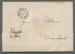 Sachsen - Vorphilatelie: 1855, Portofreiheitsbrief Mit Schwarzem Zweikreisstempel "Dresden 4.Jan.55" - Prephilately