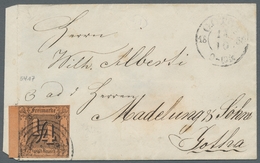 Thurn & Taxis - Marken Und Briefe: 1854; 1/4 Groschen Schwarz/braunorange, Allseits Vollrandiges Lux - Other & Unclassified