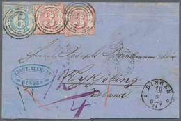 Thurn & Taxis - Marken Und Briefe: 1865 (Markenausgaben), 12 Kreuzer-Frankatur, Bestehend Aus 2 Exem - Other & Unclassified