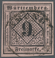 Württemberg - Marken Und Briefe: 1851, "1, 6 Und 9 Kr. Ziffern Je In B-Farbe", Farbfrische Werte Mit - Other & Unclassified