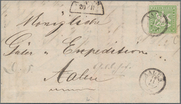 Württemberg - Marken Und Briefe: 1866, 1 Kr Grün Auf Mehrfach Gelaufenem Faltbrief Entwertet Mit DKr - Other & Unclassified