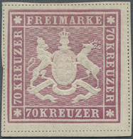 Württemberg - Marken Und Briefe: 1873: Wappenzeichnung 70 Kr. Rotlila, Ungebraucht Mit Gut Erhaltene - Other & Unclassified