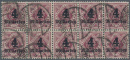 Württemberg - Marken Und Briefe: 1923, 4 Mrd Mark Auf 50 Pfg. Karminlila Im 10er Block, Gest. "WAIBL - Other & Unclassified