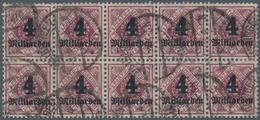 Württemberg - Marken Und Briefe: 1923, 4 Mrd Mark Auf 50 Pfg. Karminlila Im 10er Block, Gest. "WAIBL - Autres & Non Classés