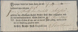 Württemberg - Postscheine: 1791, Zwei Ortsdruck-Postscheine Aus SCHWÄBISCH HALL Nach Ingelheim Bzw. - Other & Unclassified